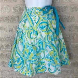Vintage Lilly Pulitzer fish print skirt white tag wrap skirt 6 90s